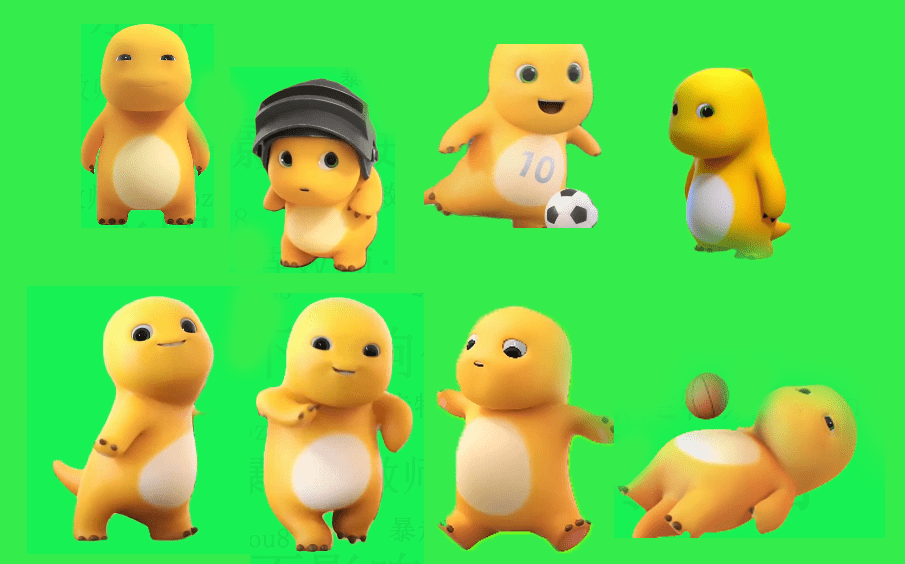 某宝购买热门绿幕素材！24款奶龙卖萌可爱奶龙绿幕，视频特效直播间绿幕视频素材，视频剪辑素材-爱资源