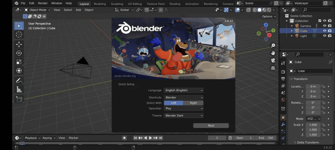 这也能出安卓版本！3D建模动画App Blender 0.0.4安卓版，开源免费无广，建议平板蓝牙鼠标操作
