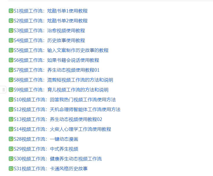 付费购买的内容！Coze工作流成品，可直接复制到空间，直接用+coze扣子教程生成视频等 飞书文档