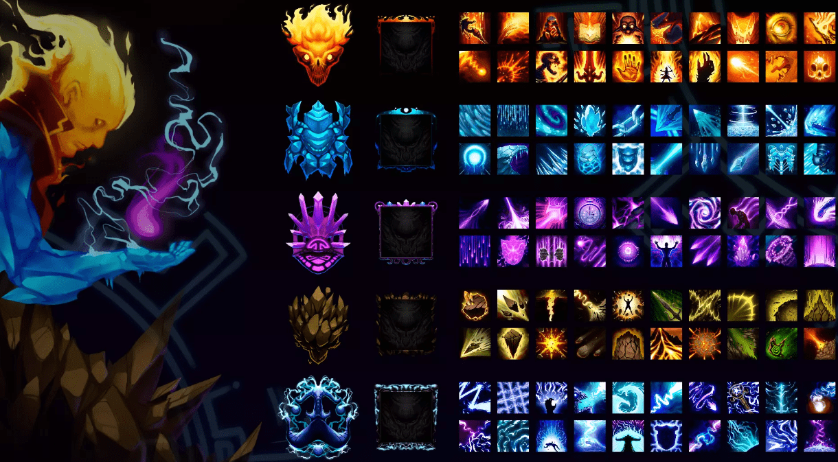 500个Rpg游戏角色魔法ui图标，unity游戏幻想法术图标徽章素材