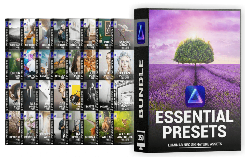 某宝售价12.9元，Luminar NEO 40套400+基础预设包素材合集，内置风景人像复古婚礼等预设-爱资源