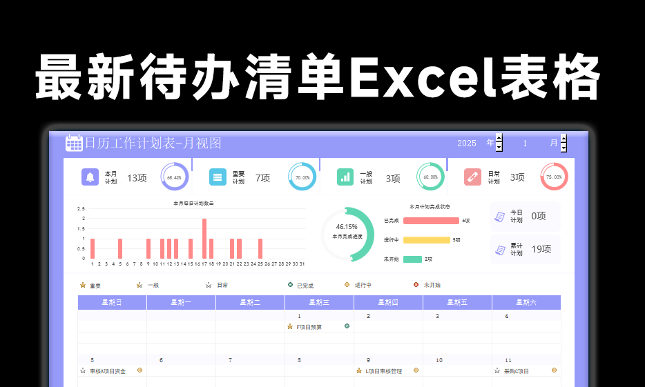 2025最新每日待办Excel表格，超高颜值可爱版，共计118套日程安排日常待办表格，轻松规划每日生活-爱资源