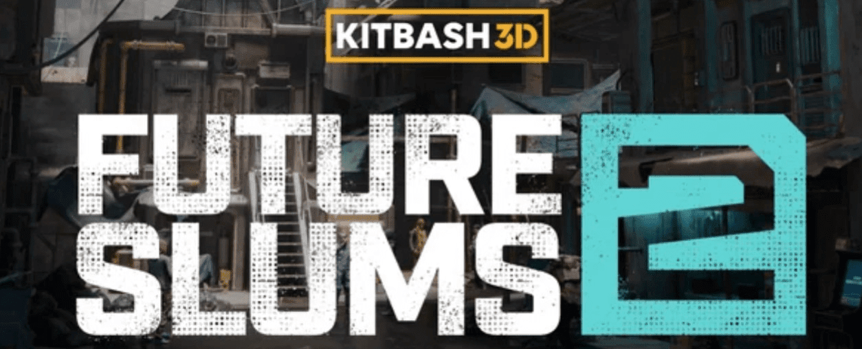 末世贫民区破旧楼房建筑街道公共设施3D模型 KitBash3D – Future Slums 2 （FBX/Unreal格式）-爱资源