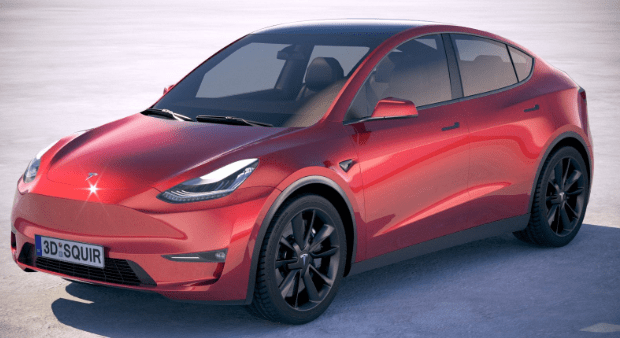 汽车模型素材！特斯拉Tesla Model Y 2021真实汽车高质量3D模型-爱资源