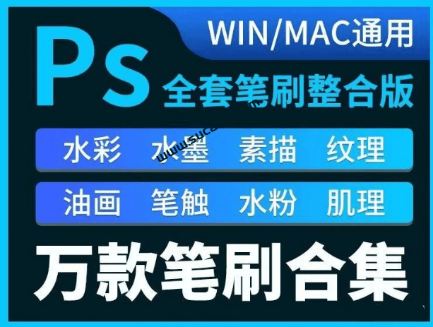 超全！9999+款PS笔刷合集，超40GB文件，满足PS所有笔刷需求，分类清晰，可直接使用 支持win/mac系统-爱资源