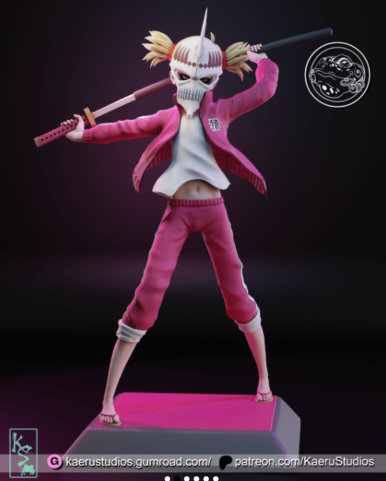 猿柿日世里《死神》动漫角色雕刻手办3D打印模型，3D独立手办模型