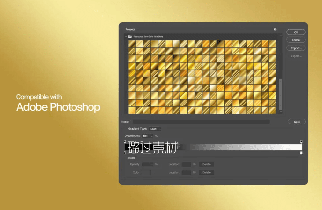 2024新款！PS高品质金属彩色渐变预设素材包，共1600款八套PS渐变预设，效果惊艳