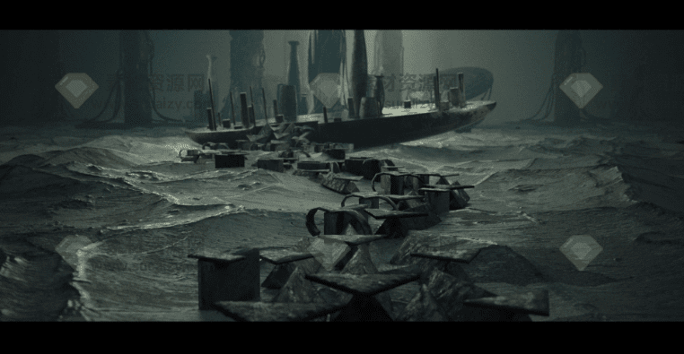 科幻古神秘石柱经典科幻3D模型石像石柱模型，FBX、PNG格式素材