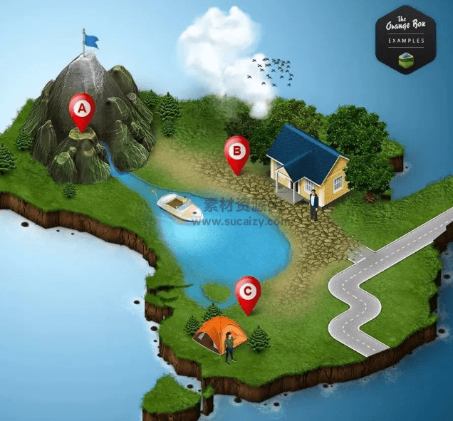 最高支持2024版本！抖音热门PS插件来袭，3D立体地图扩展面板3DMap Generator全套汉化版