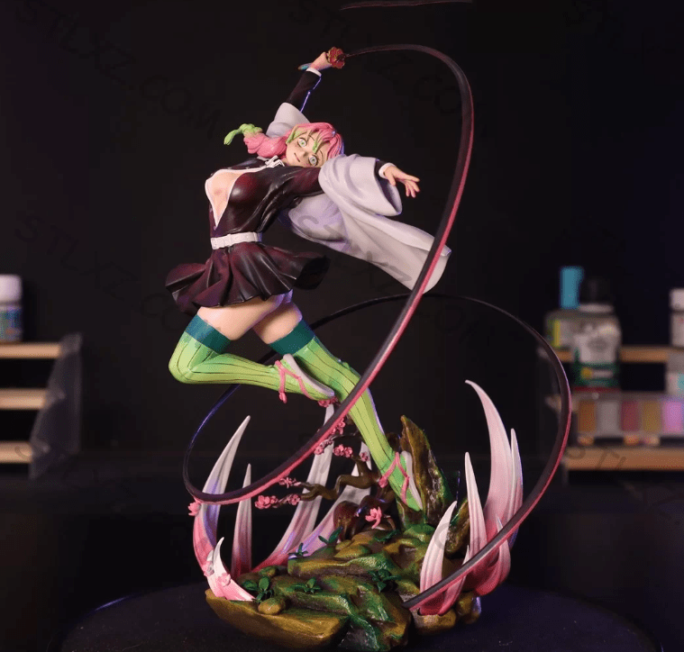 甘露寺蜜璃《鬼灭之刃》动漫角色雕刻手办3D打印模型，3D独立手办模型-爱资源