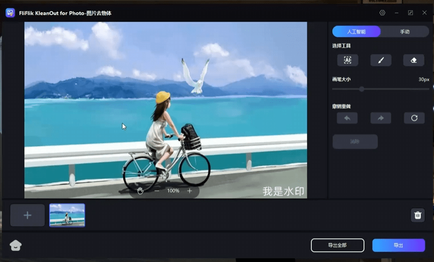 人工智能处理图像工具！支持批量，图片去水印神器！一键去水印，抠图，人物背景替换等，完全免费