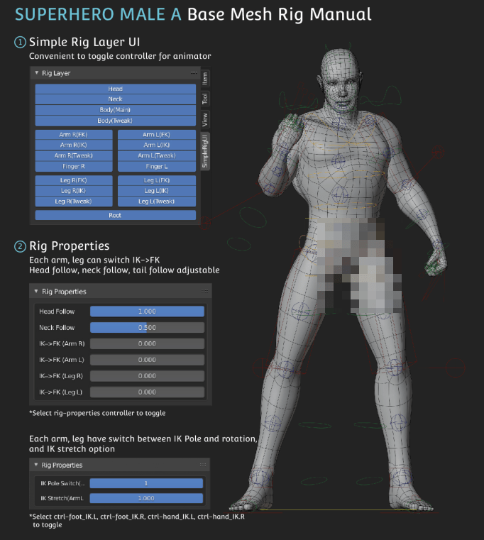 3D基础资产模型！人体基础3D模型，含绑定，女人小孩儿童 身体 手脚 肢体（C4D blend fbx obj格式）