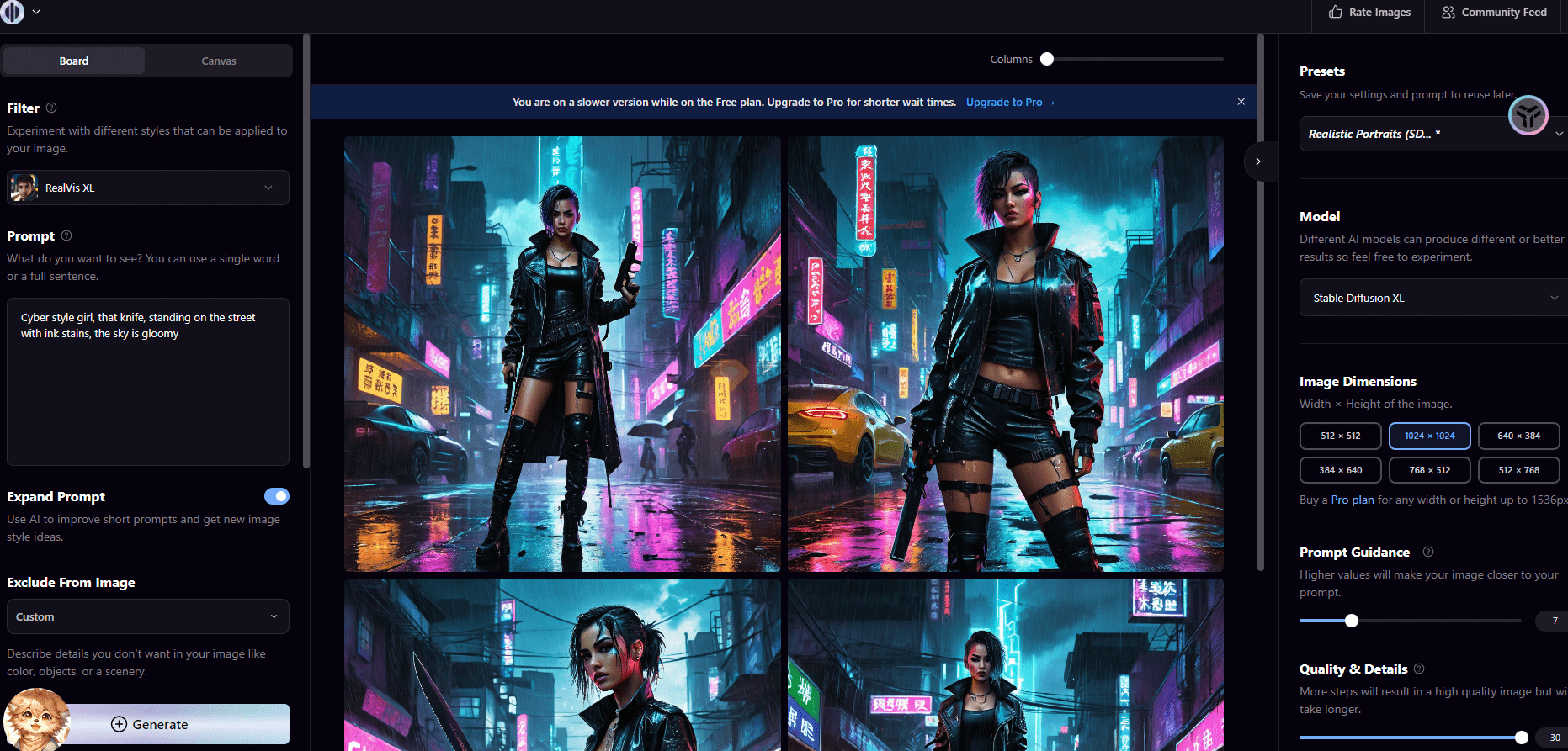 免费Ai绘画站，人工智能绘画，有多种风格和模型可选，国外站，每日可免费生成 50 张