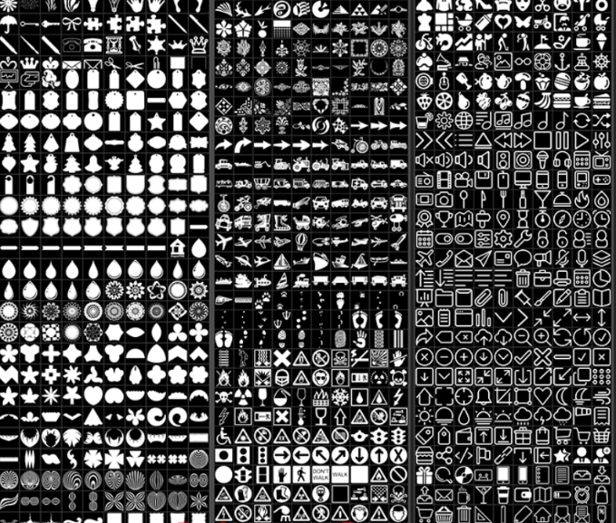 自费购买素材，超级大合集！PS自定义形状工具8400+款，全免费PS形状自取，一键即可轻松导入PS使用