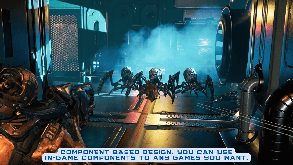 超酷第三人称射击RPG模板UE游戏素材，拥有 460 多个蓝图，机械武器近战等