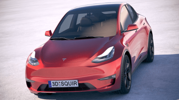 汽车模型素材！特斯拉Tesla Model Y 2021真实汽车高质量3D模型