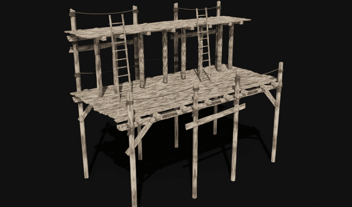 9款国外木质海港码头建筑3D模型，木屋建筑物带2K纹理