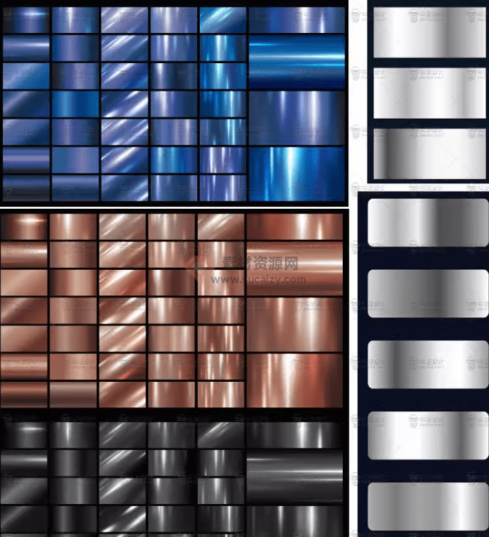 某宝购买素材！最新超1000+金属渐变色PS/Ai/CDR预设素材包，内置视频教程