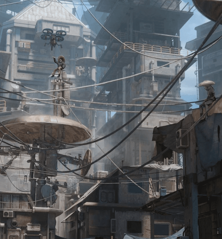 末世贫民区破旧楼房建筑街道公共设施3D模型 KitBash3D – Future Slums 2 （FBX/Unreal格式）