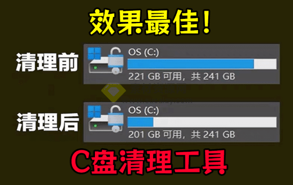 效果最佳工具！一键清理C盘垃圾文件、微信QQ缓存文件，免费好用，免安装版本