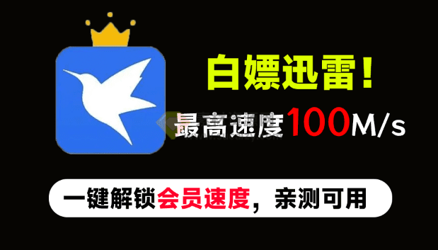 最高速度100M，登陆即是svip10权益，某小蓝鸟不限速下载绿色免安装版本，亲测可用-爱资源