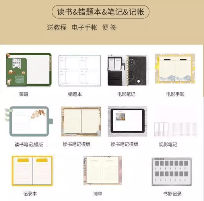 整店打包分享！万套GoodNotes模板+Notability素材，三年素材大合集，手帐笔记和知识整理模板 超漂亮