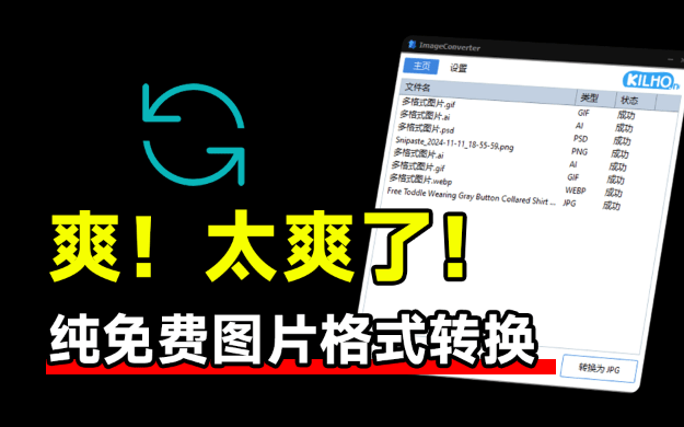 优质图片格式转换工具！免费免安装即可使用，还支持PSD、Ai等格式转换，良心工具 ImageConverter-爱资源