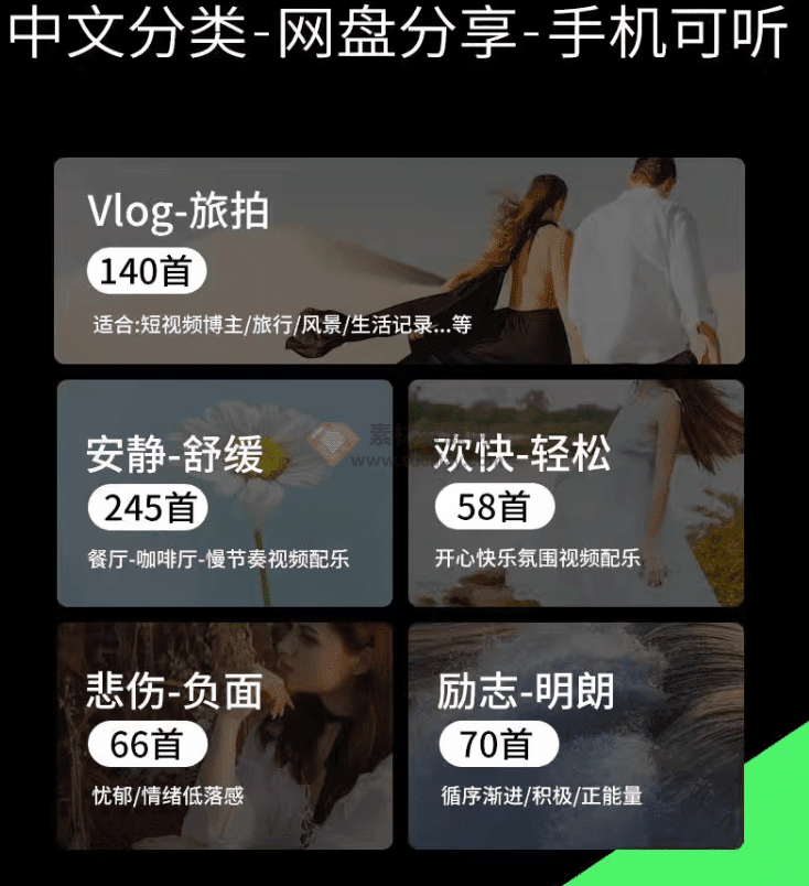 最新购买素材合集！800+首顶级可商用音效BGM素材合集！全中文分类，精选剪辑必备内容