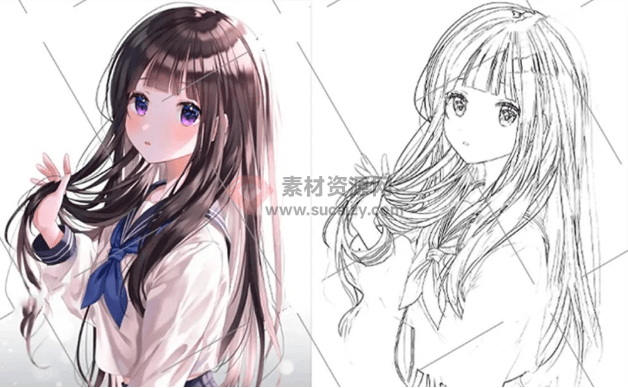 Adobe又出黑科技！PS卡通转线稿动作插件，支持2024最新版，win+mac系统，图片转线稿插件