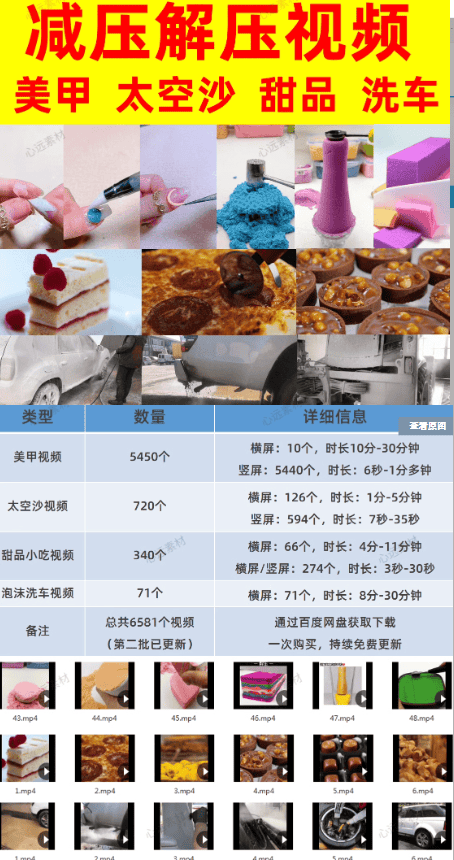 抖音热门解压系列视频素材，热门短视频素材资源-爱资源