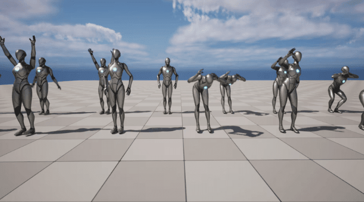 25组突击步枪动作角色动画UE游戏素材，含有装弹、射击、蹲下、行走、射击等