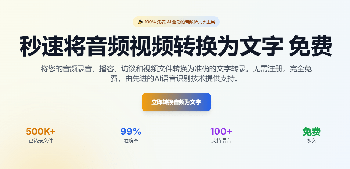 100% 免费、无限制、不用注册！免费AI音视频转文字工具，支持百种语言，在线音视频提取文案 Any2Text-爱资源