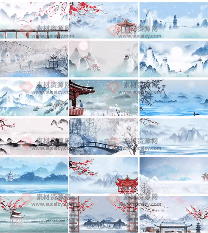 某宝售价32.8元视频素材，58款古风雪景绝美视频素材，精选雪景风景素材