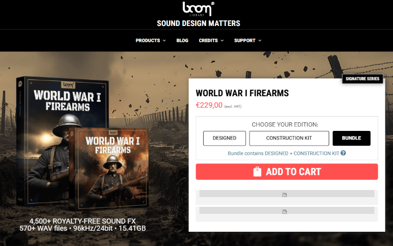 超赞音效库！4500组射击武器音效库，装弹开枪射击音效合集，文件6.1GB，WORLD WAR I FIREARMS