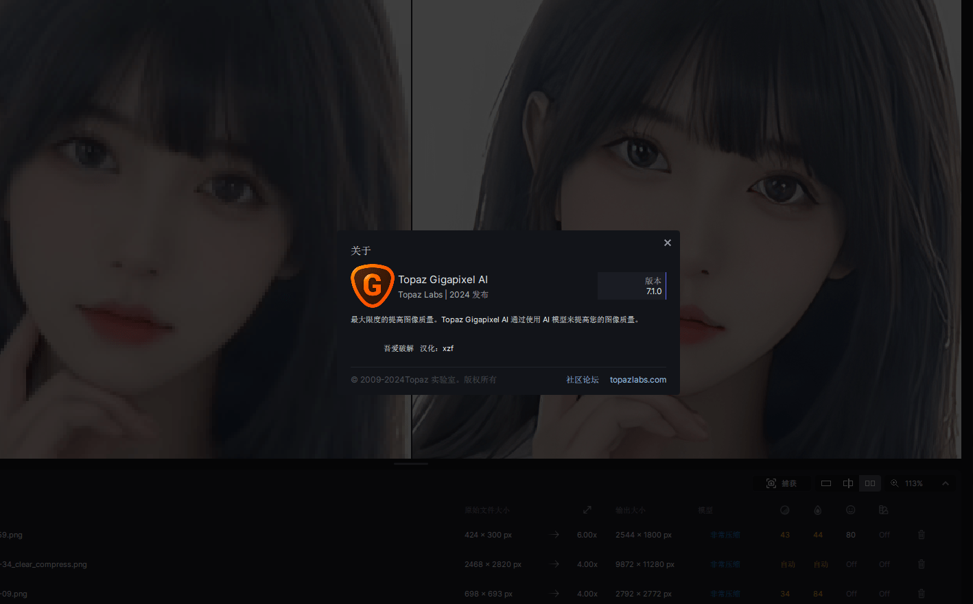 中文版Topaz Gigapixel AI v7.5 中文汉化版，一键无损放大降噪模糊变高清，亲测且附带教程和全套Ai模型