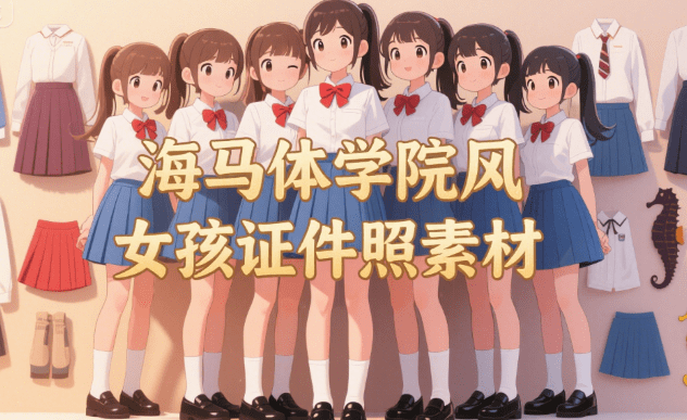 海马体学院风女孩西装证件照素材！这也太美啦，自制证件照或者影楼均可使用，72款PSD素材安排上-爱资源