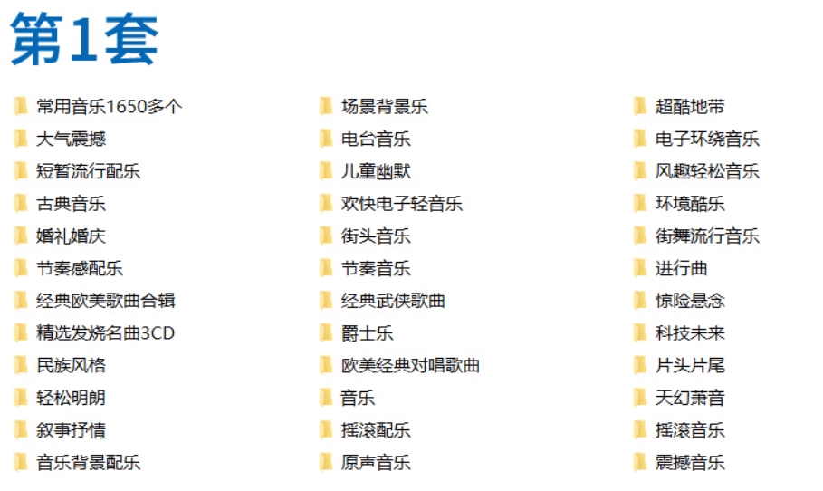 自费购买素材！超级全影视配乐素材库，超40GB内容，全中文分类，Vlog、BGM剪辑用这一套资源就够了！