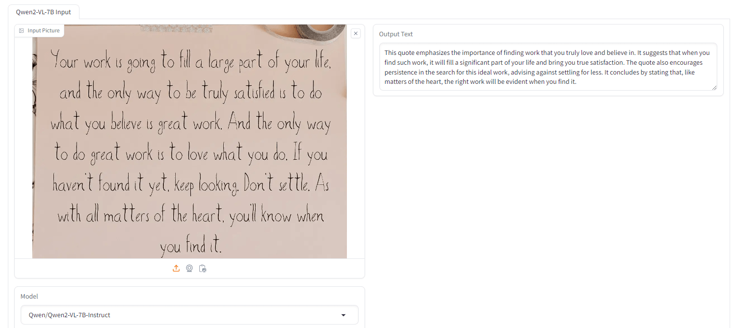 阿里Ai视觉语言模型，支持图片识别并解读，OCR能力出色，100%的准确率识别英文手写体