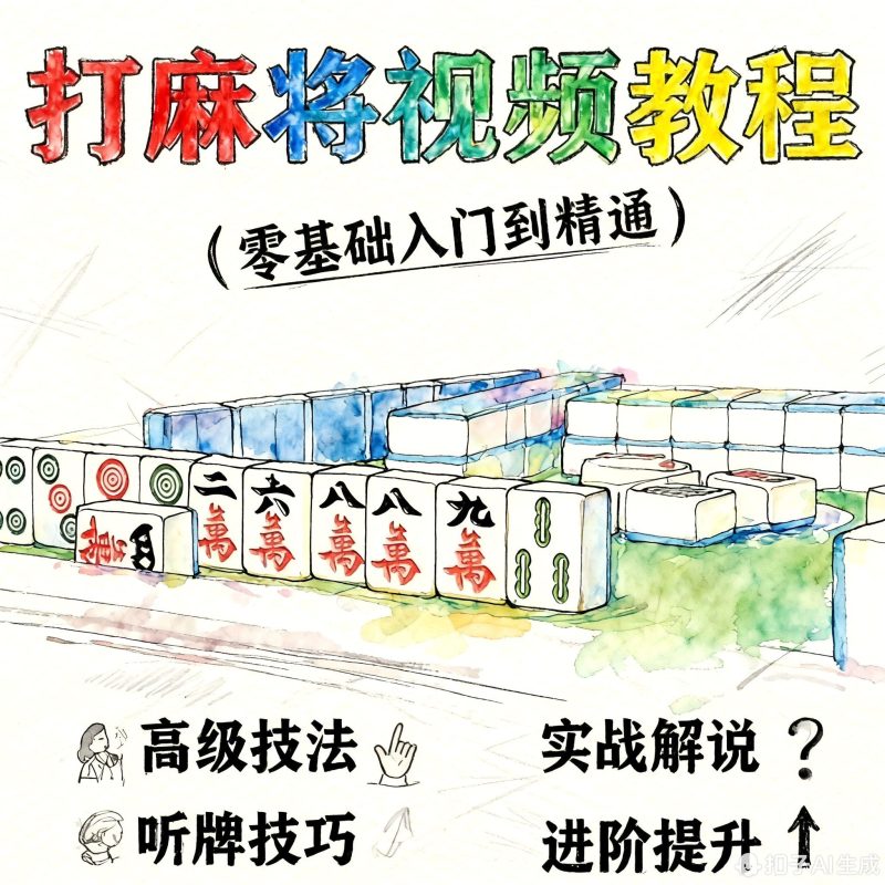 麻将视频教程-67节麻将视频教程课程,另赠68节精品课原-爱资源