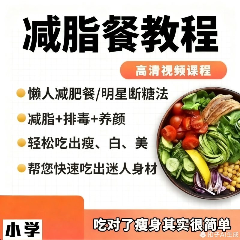 高考减脂饮食计划科学减脂电子版一日三餐瘦身食谱视频课程-爱资源