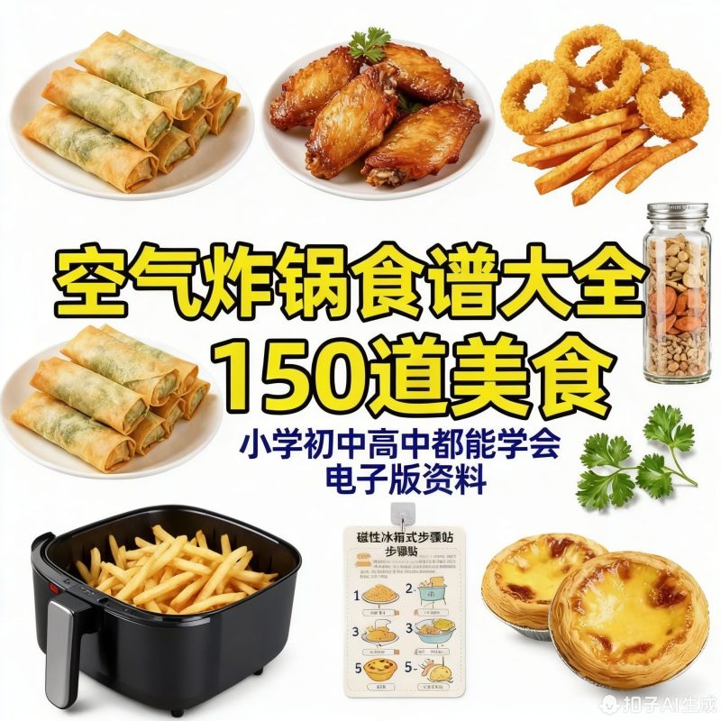 空气炸锅食谱大全电子版步骤图解轻松做150道创意美食教程小学-爱资源