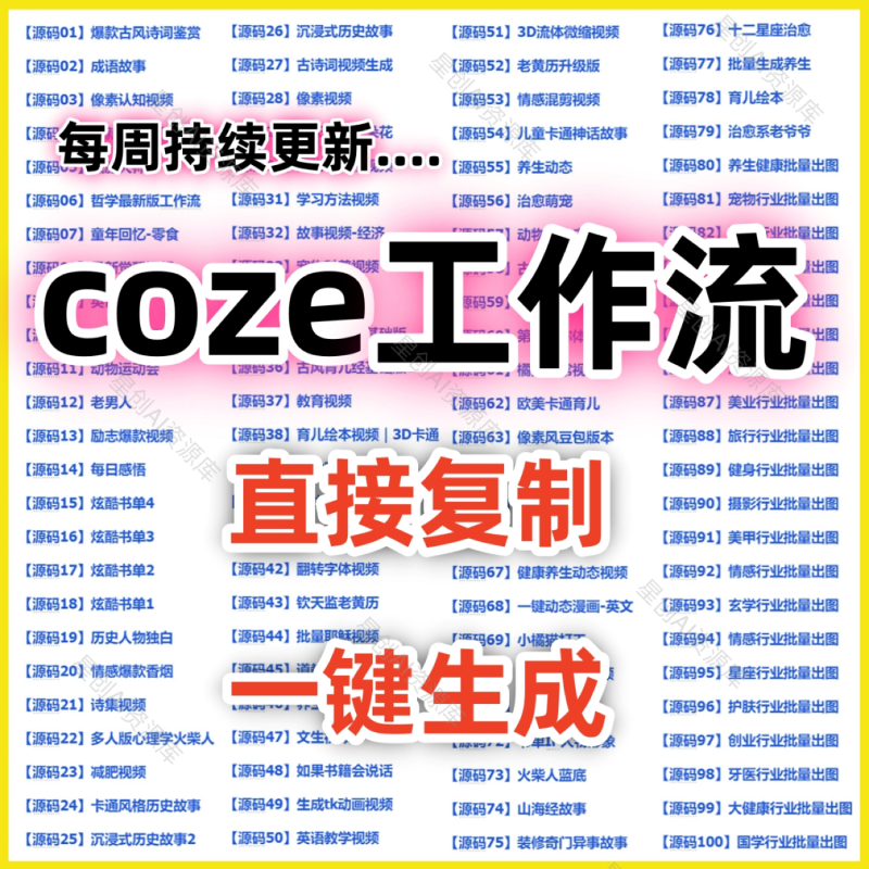 coze扣子工作流成品 直接复制到空间 AI智能体搭建从入门到精通-爱资源