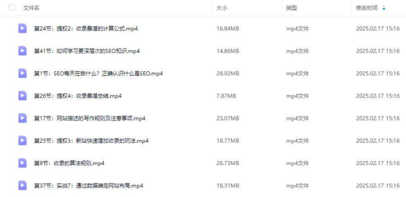 2025网站SEO优化视频教程百度推广培训搜索引擎优化实战课程
