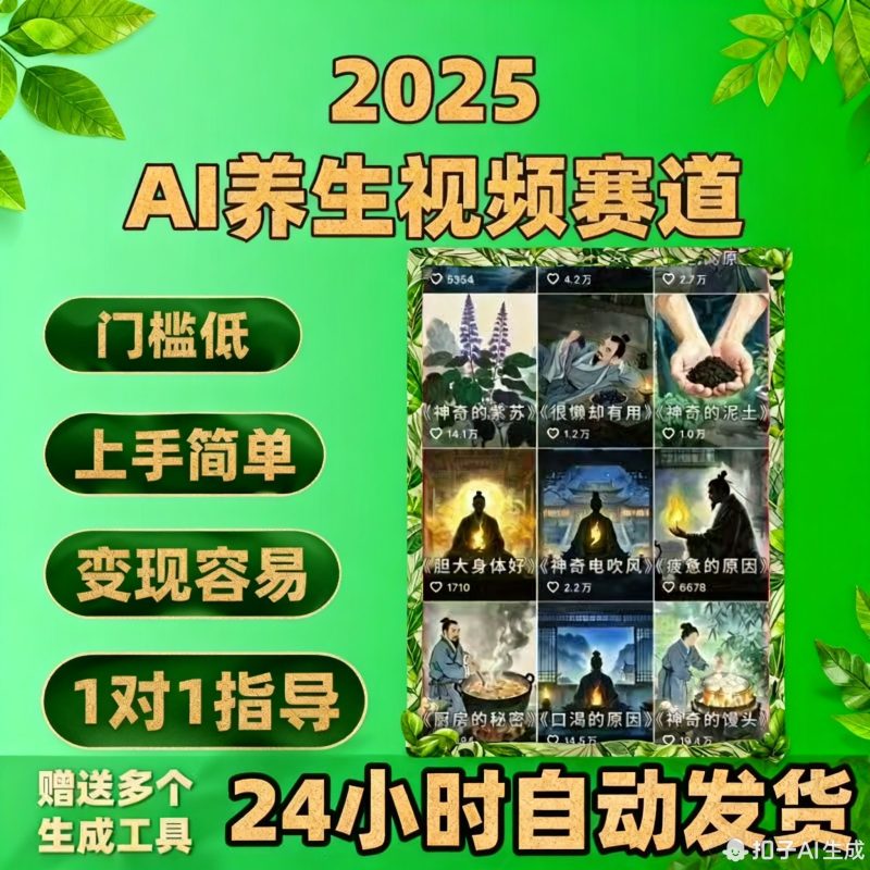 2025最新蝴蝶爆款全套详细教程小白轻松AI健康养生视频制作-爱资源