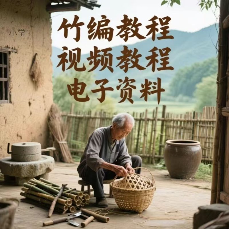 竹编视频教程技术教学培训手工艺技巧零基础初学者编法图解-爱资源
